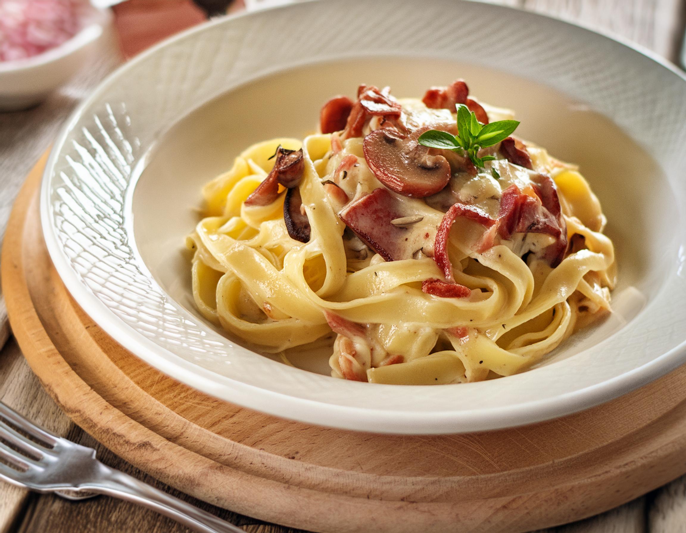 Mushroom and chorizo carbonara | Heinz