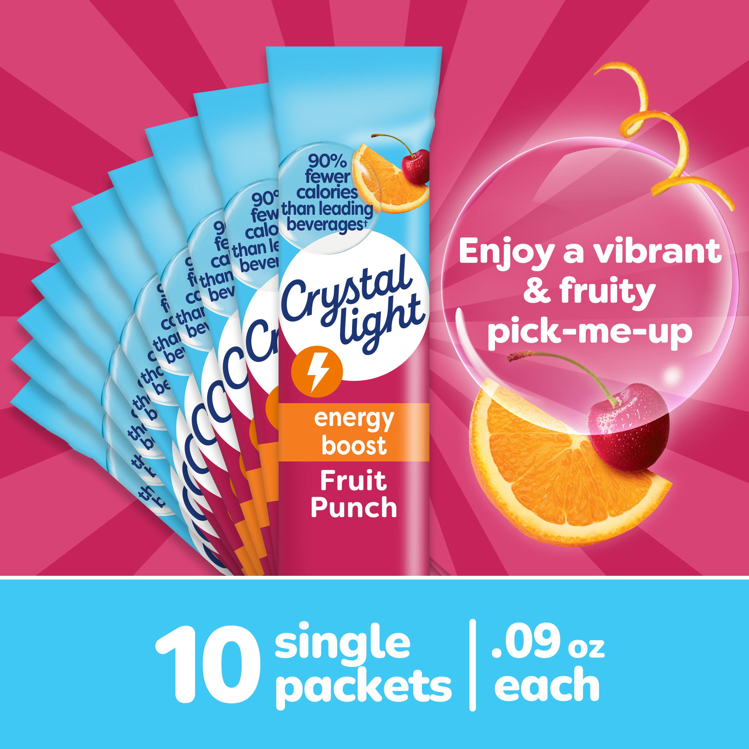 Energy Boost Fruit Punch Powdered Drink Mix | Crystal Light