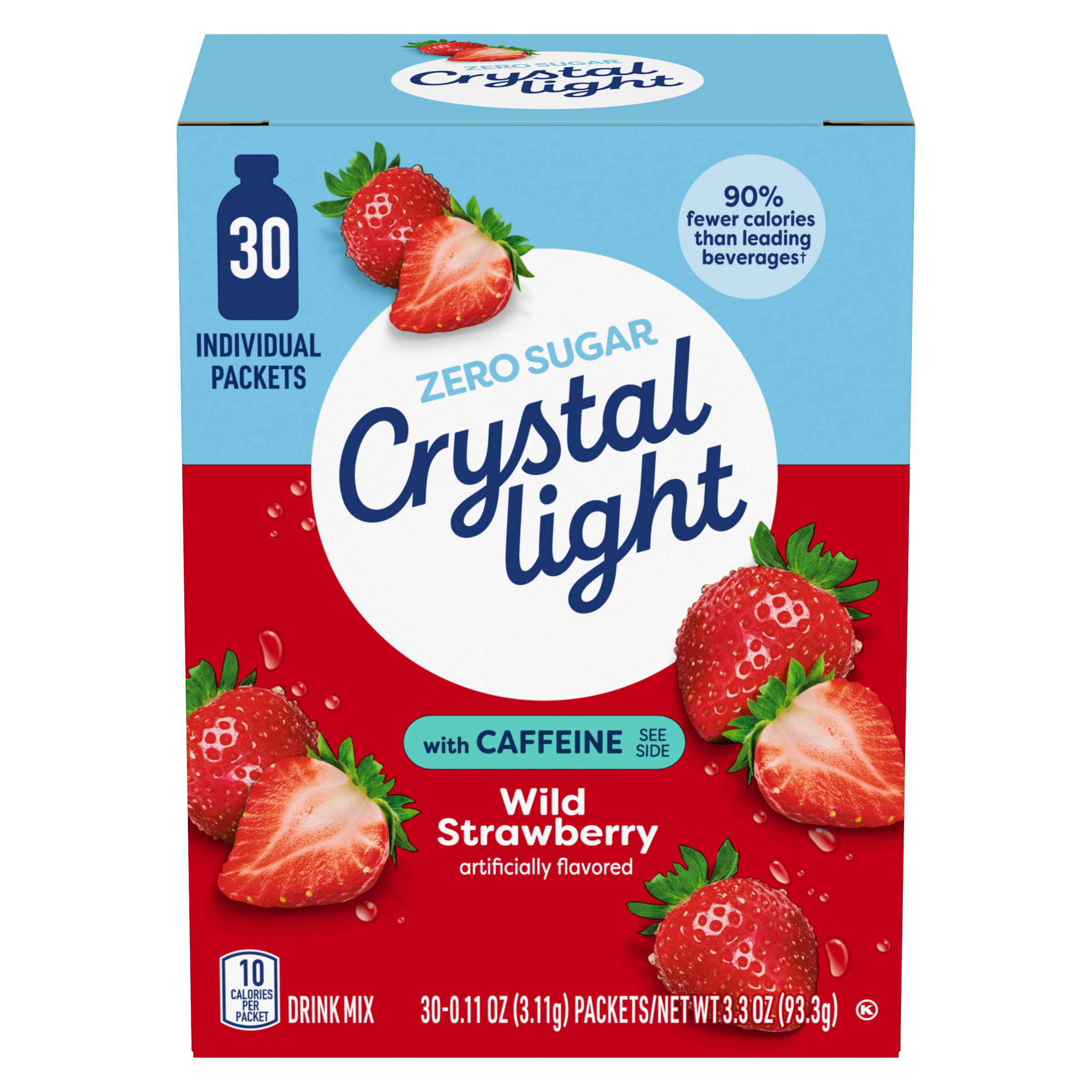 Wild Strawberry Powdered Drink Mix with Caffeine | Crystal Light