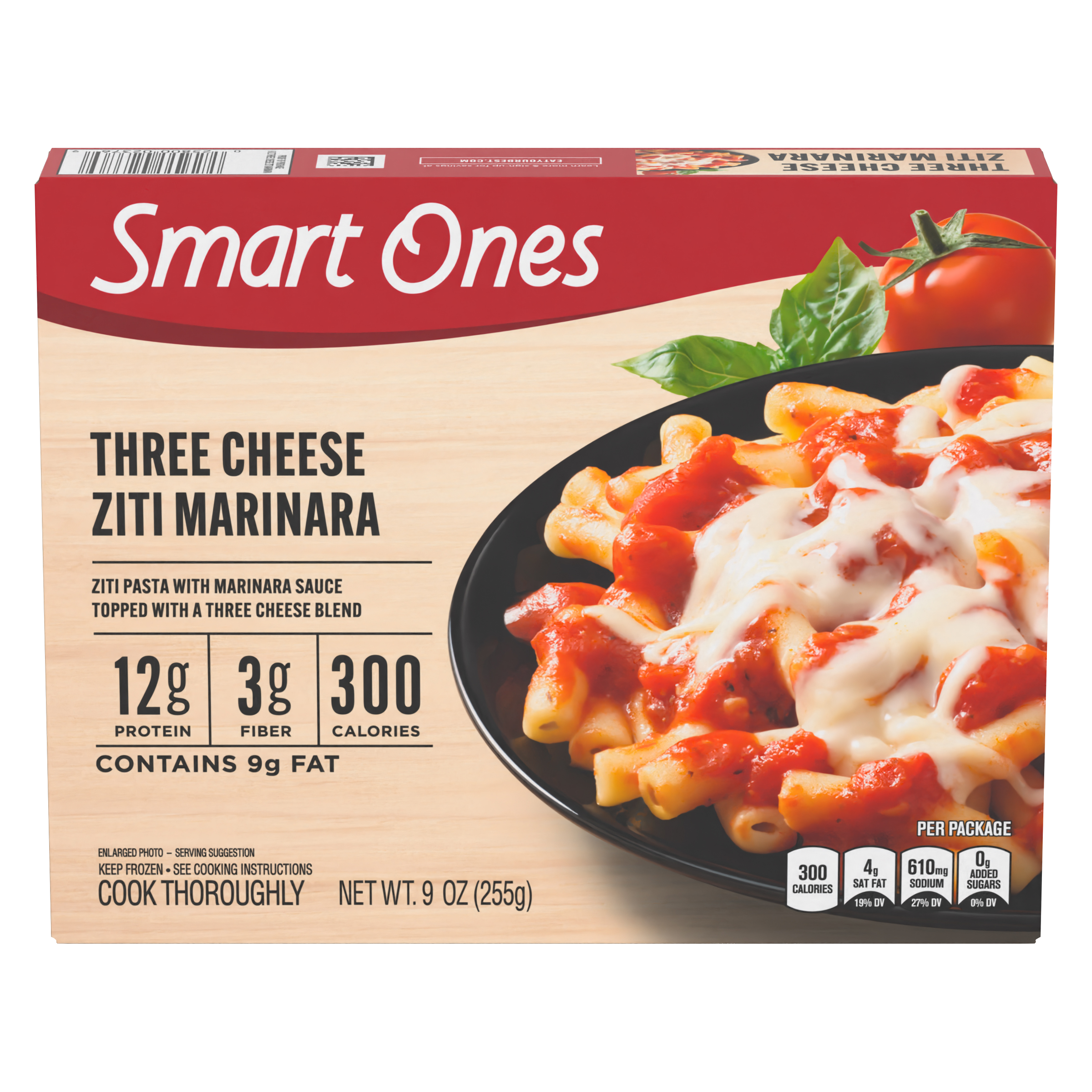Three Cheese Ziti Pasta Marinara with Mozzarella, Monterey Jack