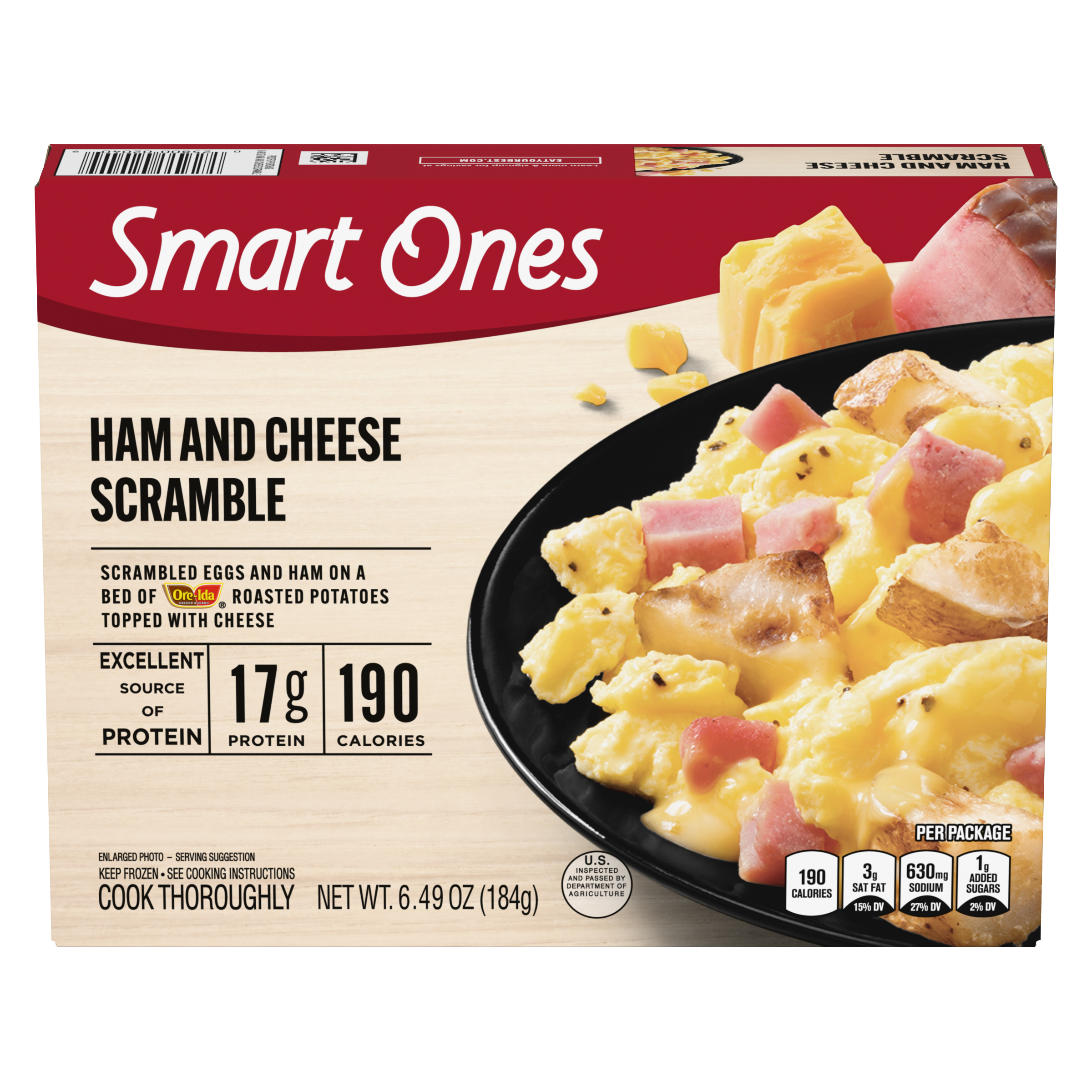 Ham & Cheese Scramble with Egg Whites, Ham, Potatoes & Cheese Frozen ...