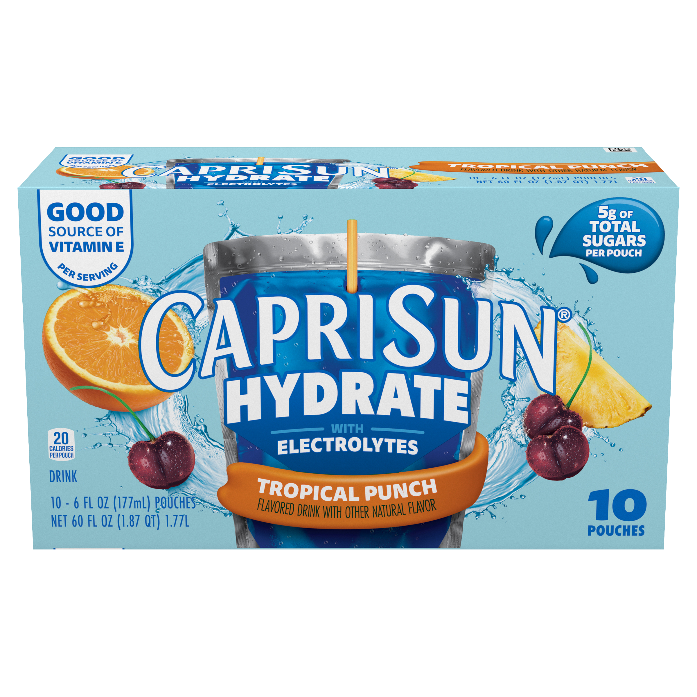 Hydrate Tropical Punch Flavored Drink with Electrolytes and