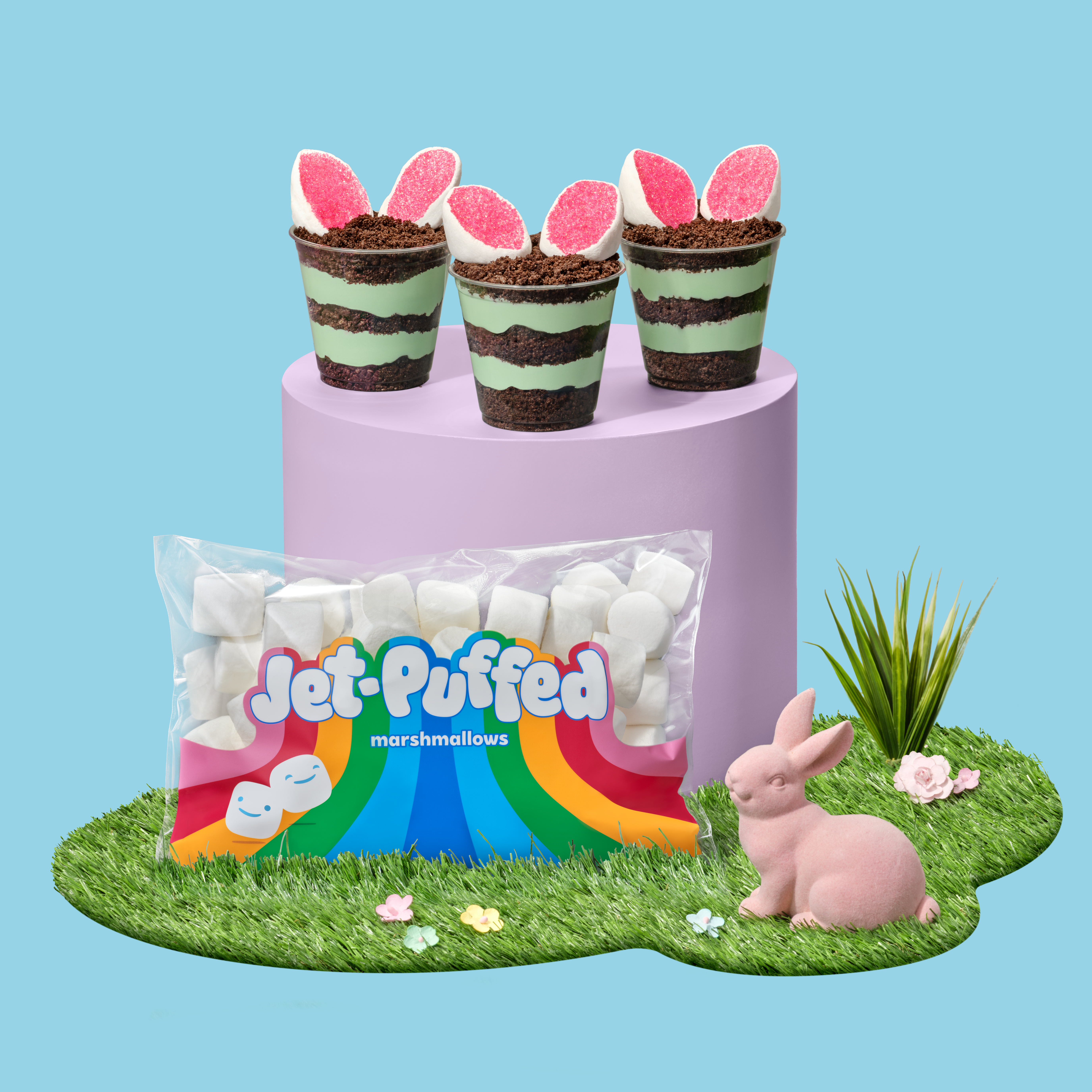 Bunny Dirt Cups | Jet-Puffed | United States | Recipes - Kraft Heinz