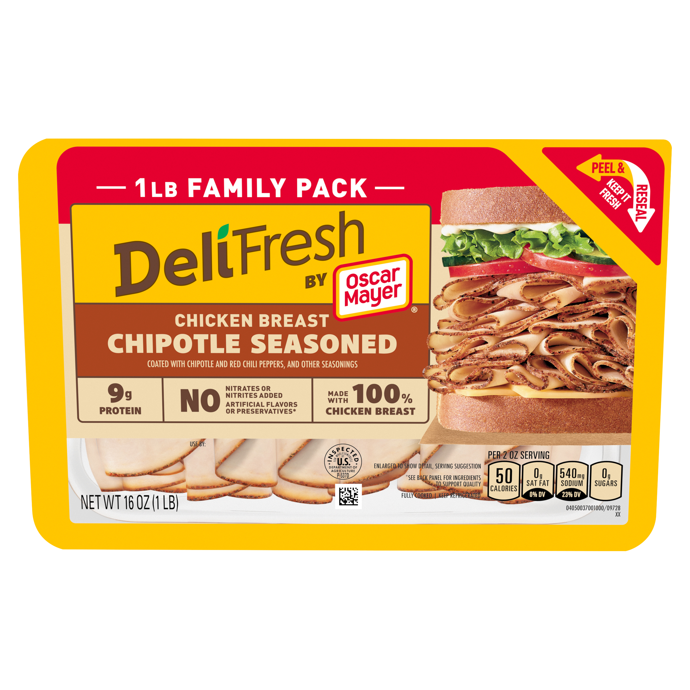 Chipotle Seasoned Chicken Breast Sliced Deli Meat | Oscar Mayer